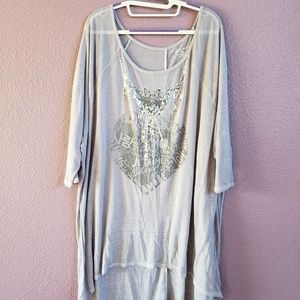 Light grey sheer tunic